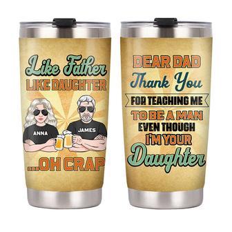 Personalized Dad From Daughter Thanks Steel Tumbler - Thegiftio UK