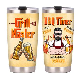 Personalized Dad Grandpa BBQ Grill Steel Tumbler - Thegiftio UK