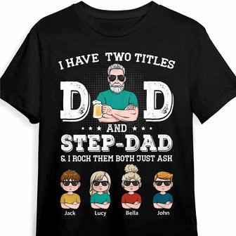 Personalized Dad Grandpa Stepdad Title T Shirt - Thegiftio UK
