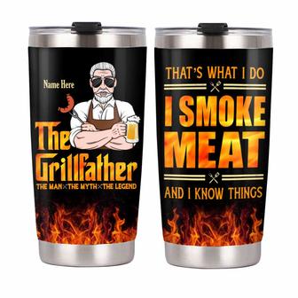 Personalized Dad Grandpa BBQ Grill Steel Tumbler - Thegiftio UK