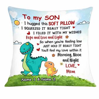 Personalized Grandma Granddaughter Mom Daughter Gift, Cute Dinosaur Hug This Pillow - Thegiftio UK