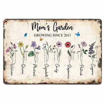 Personalized Mom Garden Metal Sign for Her - Thegiftio UK