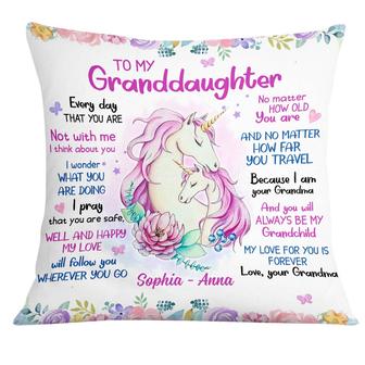Personalized Grandma Granddaughter Mom Daughter Gift, Cute Unicorn Hug This Pillow - Thegiftio