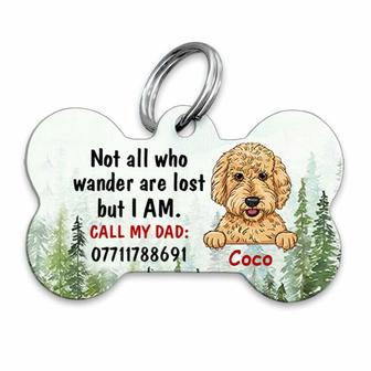 Personalized Dog Dad Bone Shaped Pet Tag - Thegiftio UK