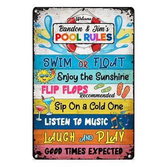 Personalized Family Pool Summer Outdoor Decor Metal Sign - Thegiftio UK