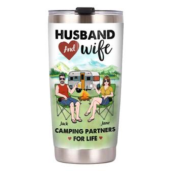 Personalized Camping Couple Husband Wife Steel Tumbler - Thegiftio UK