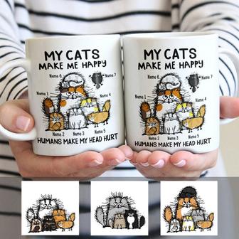 Personalized Cats Make Me Happy Mug - Thegiftio UK