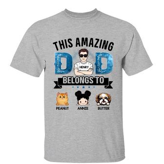 Blue Pattern Amazing Dad Custom T-Shirt - Gift for Dad - Thegiftio UK