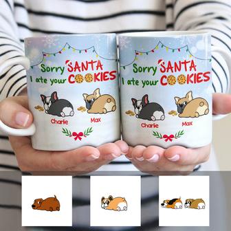 Personalized Dog Christmas Santa Cookies Mug - Thegiftio UK