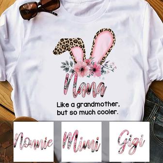 Personalized Grandma Bunny Flower T Shirt - Thegiftio UK