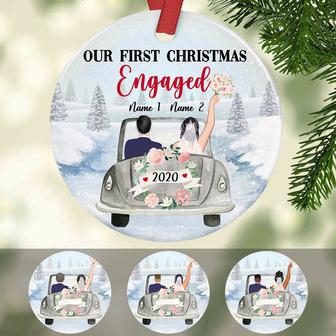 Personalized Red Truck Couple First Christmas Ornament - Thegiftio UK