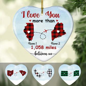 Personalized Long Distance Heart Ornament NB94 85O58 - Thegiftio UK