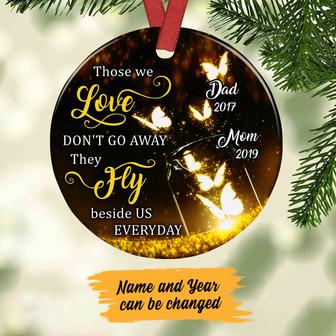 Personalized Memorial Quote Ornament, Sympathy Gift, Memorial Gift, Memorial Mom Dad Butterfly Heaven Ornament - Thegiftio UK