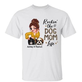 Rockin The Dog Mom Life Custom T-Shirt - Gift for Dog Lovers - Thegiftio UK