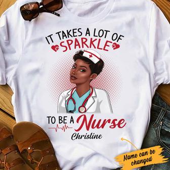 Personalized BWA Nurse Takes Lots Of Sparkle T Shirt - Thegiftio UK