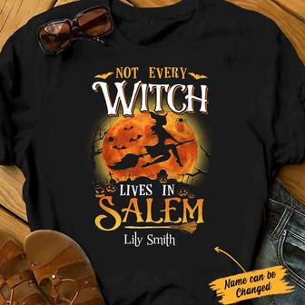 Personalized Halloween Not Every Witch Lives In Salem T Shirt - Thegiftio UK