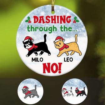 Personalized Cat No Dashing Christmas Ornament - Thegiftio UK