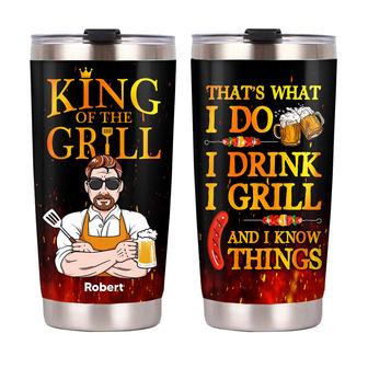 Personalized Dad BBQ Grill Steel Tumbler - Thegiftio UK