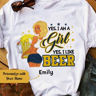 Personalized I Am A Beer Girl T Shirt - Thegiftio UK
