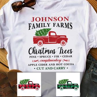 Personalized Family Farms Christmas Trees T Shirt - Thegiftio UK