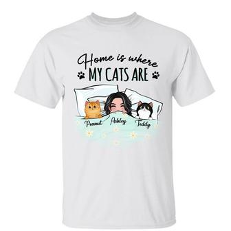 Home Is Where My Cats Are Personalized T-Shirt - Thegiftio UK
