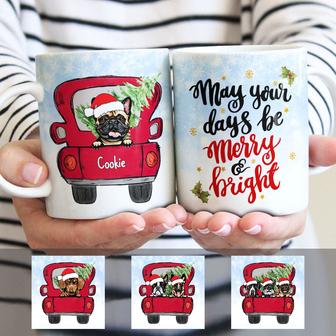 Personalized Dog Christmas Red Truck Mug - Thegiftio UK