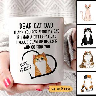 Dear Cat Dad Cats Inside Heart Custom Mug - Cat Lovers Gift - Thegiftio UK