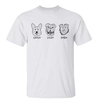 Dog Head Outline Personalized T-Shirt - Gift for Dog Lovers - Thegiftio UK
