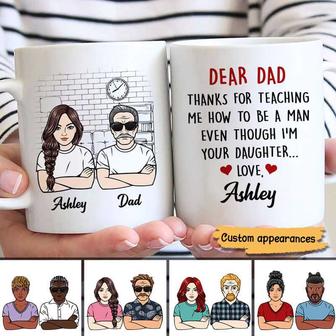 Dad Daughter Thanks For Teaching Me Custom Mug - Thegiftio UK