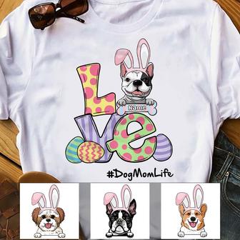 Personalized Dog Mom Easter Love T Shirt - Thegiftio UK
