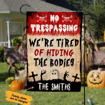 Personalized Witch No Trespassing Garden Flag for Halloween - Thegiftio UK