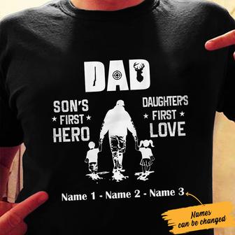 Personalized Hunting Dad Grandpa Son Daughter T Shirt - Thegiftio UK