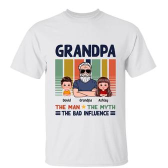 Grandpa Bad Influence Custom T-Shirt - Father's Day Gift - Thegiftio UK