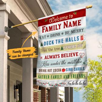 Personalized Christmas Rules Garden Flag for Families - Thegiftio UK