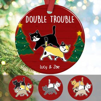Personalized Cat Double Trouble Christmas Ornament - Thegiftio UK