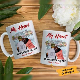 Personalized BWA Couple My Heart Is Wherever You Are Mug - Thegiftio UK