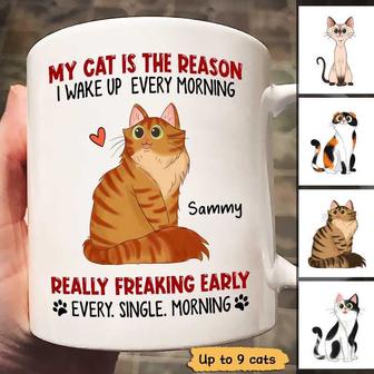 Reasons Wake Up Early Cat Custom Mug - Gift for Cat Lovers - Thegiftio UK