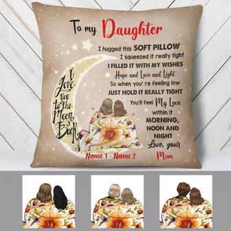 Personalized Mom Grandma Love To The Moon Pillow - Thegiftio