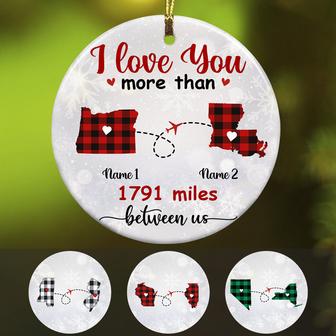 Personalized Long Distance Ornament OB125 85O58 - Thegiftio UK