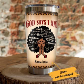 Personalized God Says BWA Steel Tumbler - Thegiftio