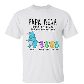 Papa Grandpa Bear And Kids Custom T-Shirt - Gift for Dad - Thegiftio UK
