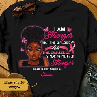 Personalized Challenge Me Breast Cancer BWA T Shirt - Thegiftio UK