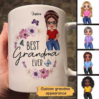 Best Grandma Ever Posing Doll Custom Mug - Gift for Grandma - Thegiftio UK