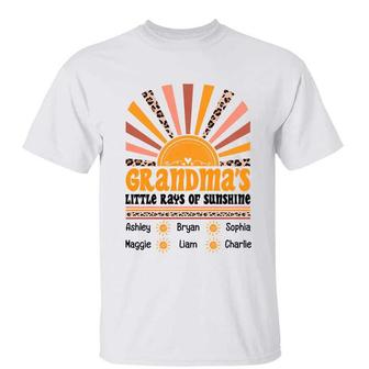 Grandma Rays Of Sunshine Leopard Custom T-Shirt - Thegiftio UK