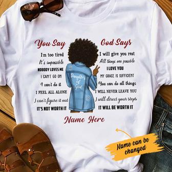 Personalized BWA Daughter God Says T Shirt - Thegiftio UK