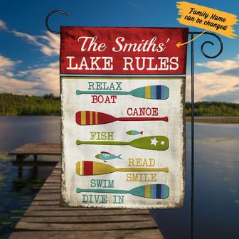Personalized Lake Rules Garden Flag for Home Decor - Thegiftio UK