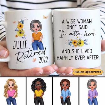 Wise Woman Out Of Here Personalized Mug - Retirement Gift - Thegiftio UK