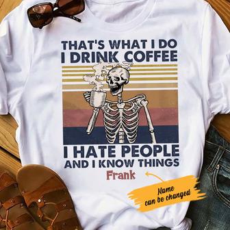 Personalized Skull I Hate People T Shirt - Thegiftio UK