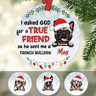 Personalized I Asked God Dog Christmas Ornament - Thegiftio