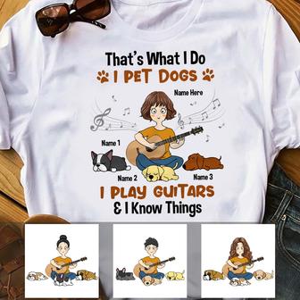 Personalized I Know Thing Dog And Guitar T Shirt - Thegiftio UK